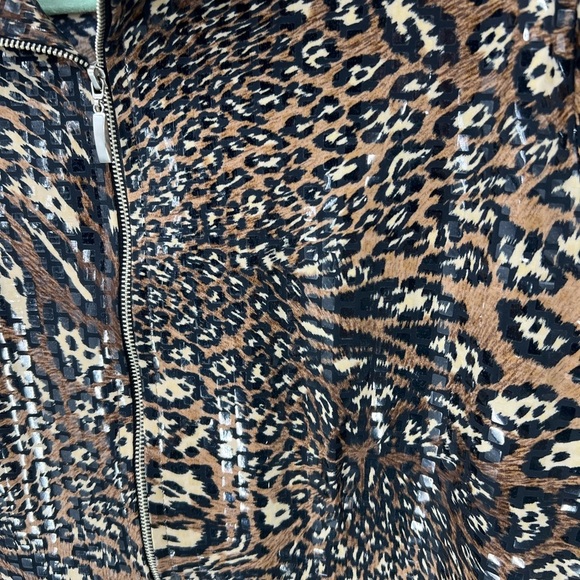 Exclusively Misook leopard print, sequent zip front jacket M - Picture 6 of 12
